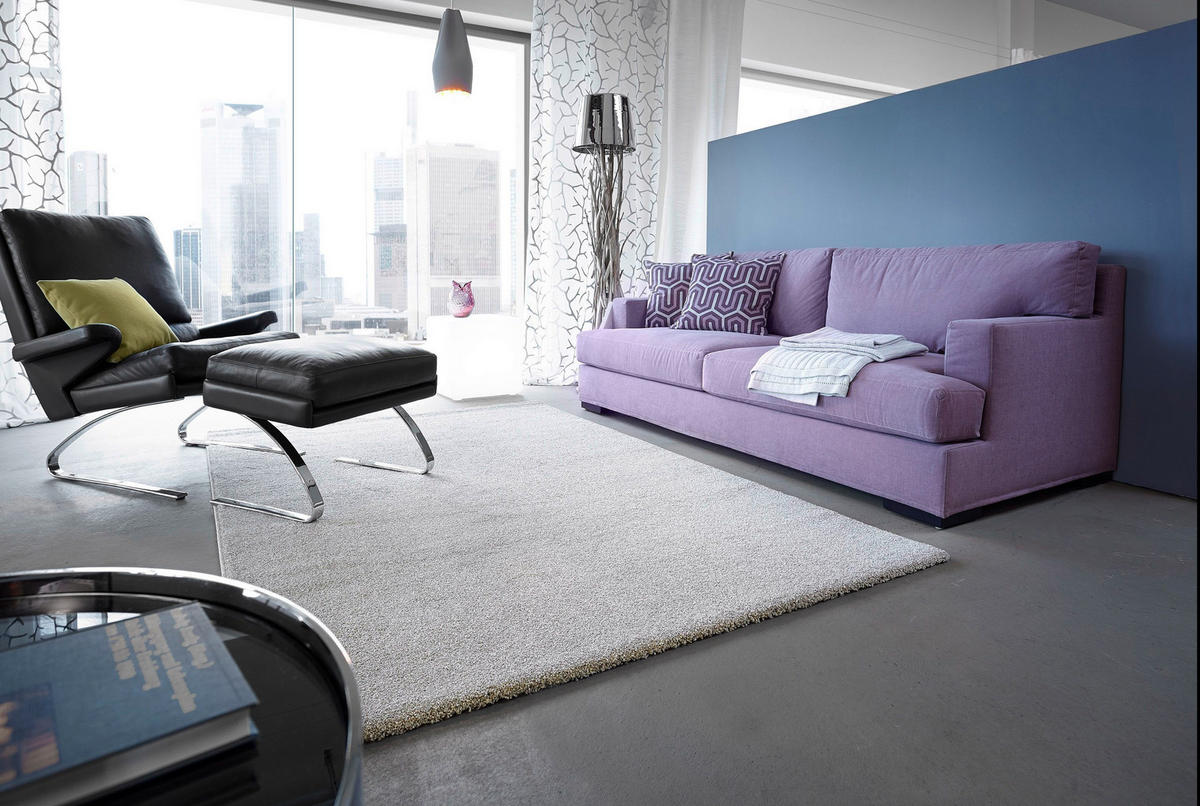 HOCHFLORTEPPICH 67/130 cm Samoa Silberfarben  - Silberfarben, Basics, Kunststoff/Textil (67/130cm) - Astra