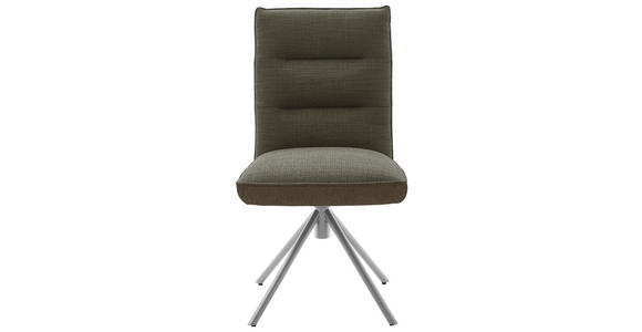 STUHL DREHBAR 360° - Edelstahlfarben/Braun, Design, Textil/Metall (49/93/59cm) - Dieter Knoll