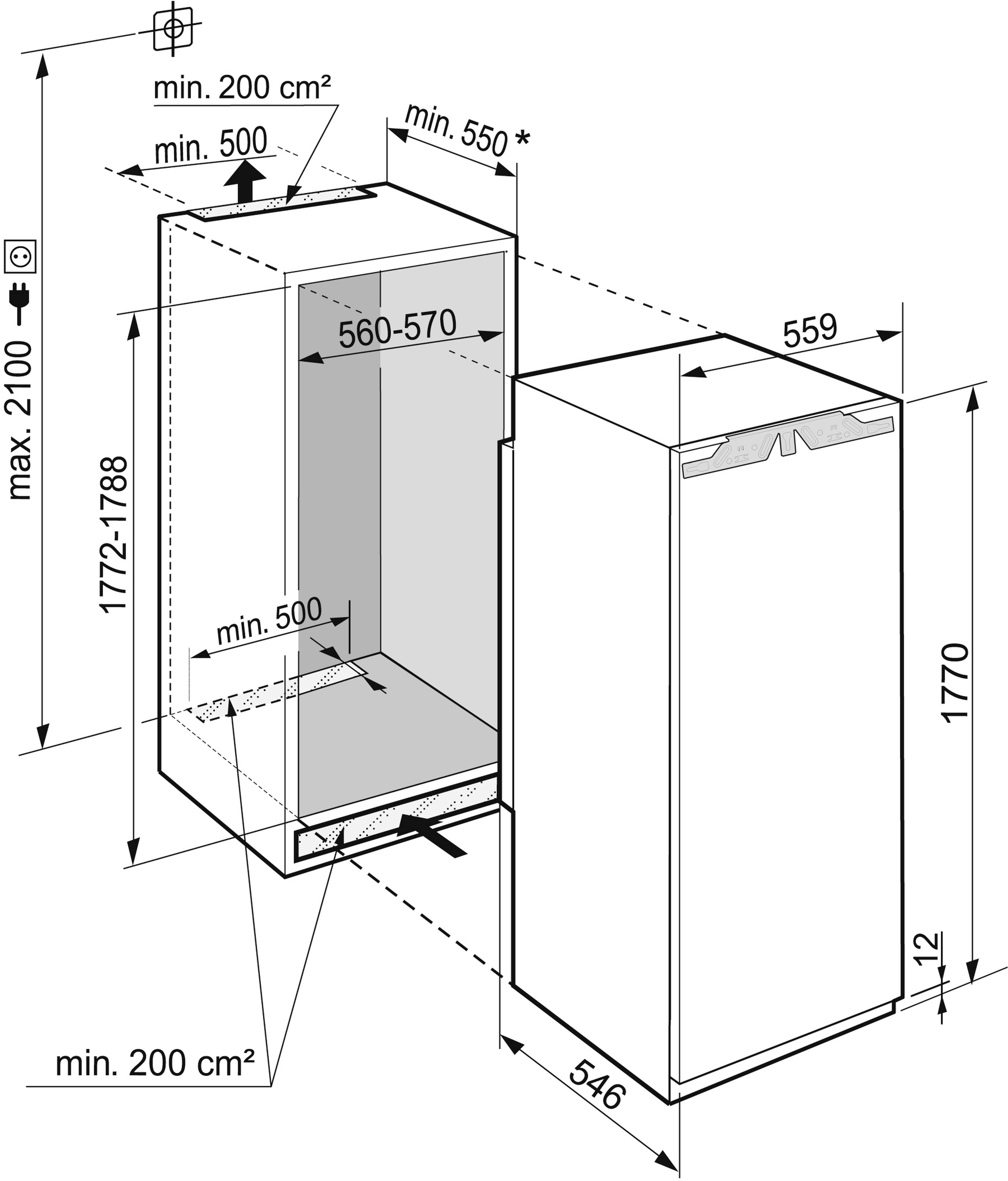 Cool Kid Kühlschrank, Mini-Kühlschrank im CompactCooling Design, Fassungsvermögen: 65 Liter, Energieeffizienzklasse F, 2 Ebenen, Kältefach: 4 Liter, Flaschenfach bis 2 Liter