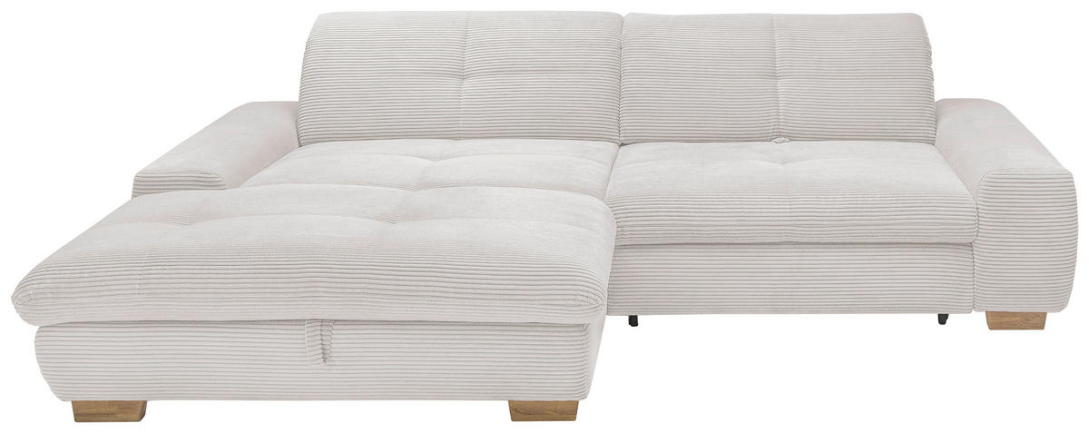 ECKSOFA Hellgrau Cord  - Eichefarben/Hellgrau, Design, Holz/Textil (198/276cm) - SetOne by Musterring