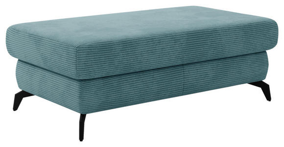 HOCKER Cord Pastellblau  - Pastellblau/Schwarz, KONVENTIONELL, Textil/Metall (121/45/67cm) - Cantus