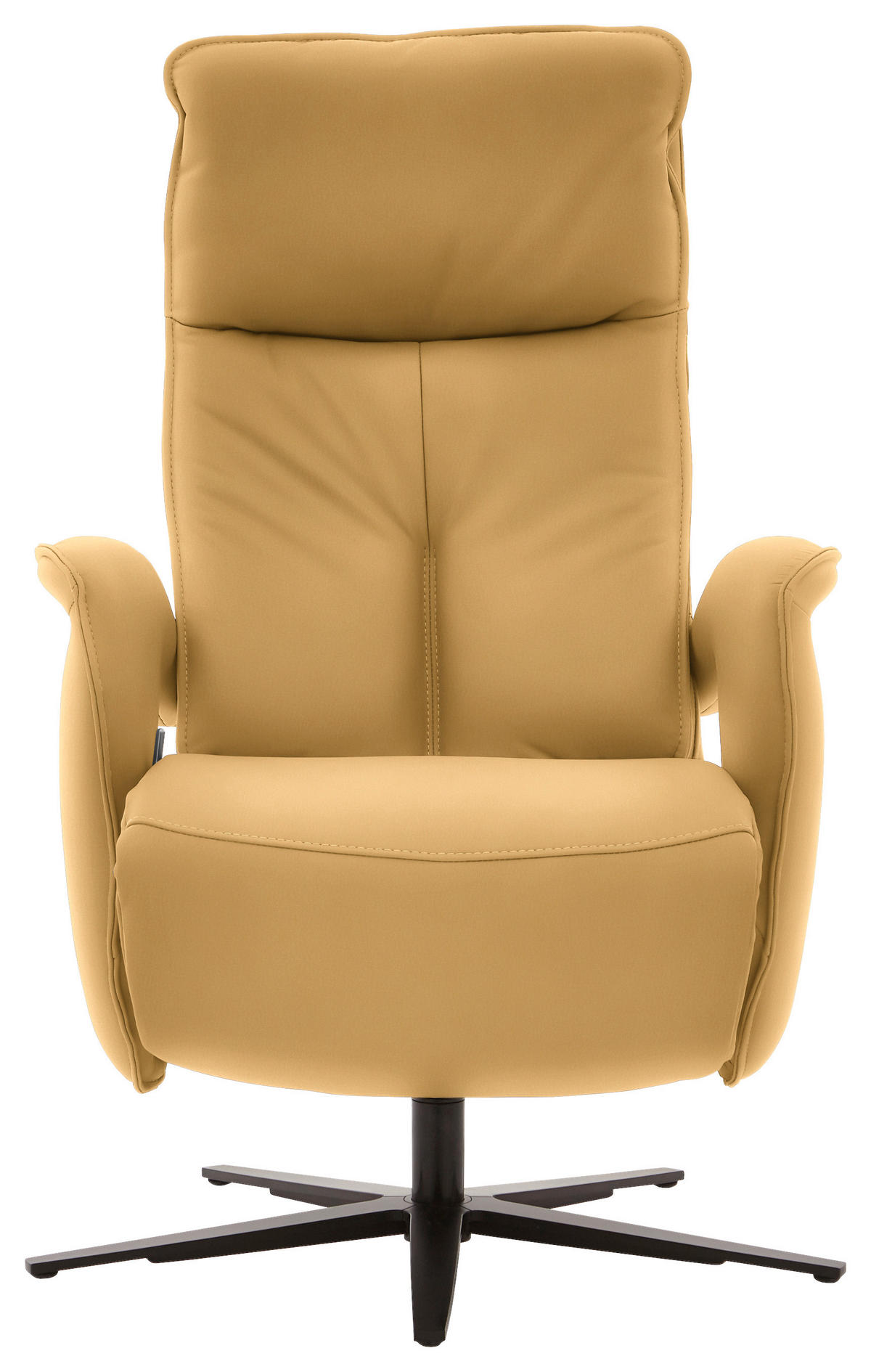 RELAXSESSEL in Leder Gelb  - Gelb/Schwarz, Design, Leder/Metall (77/110/87cm) - Valdera