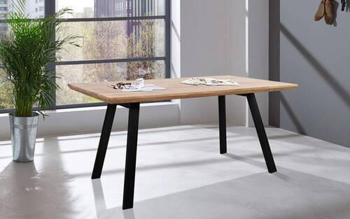 PSACÍ STŮL, černá, barvy sheesham, 160/80/77 cm - černá/barvy sheesham, Lifestyle, kov/dřevo (160/80/77cm) - Livetastic