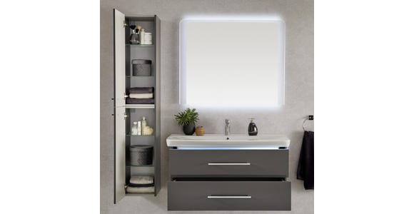 BADEZIMMER 107,5 cm  - Anthrazit/Weiß, MODERN, Glas/Keramik (107,5cm) - Voleo