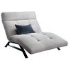 RELAXLIEGE in Cord Hellgrau  - Hellgrau/Schwarz, Design, Textil/Metall (120/54-113/158-198cm) - Pure Home Lifestyle