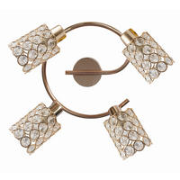 SPOTLIGHT York 44/17/17 cm   - roséguld/transparent, Klassisk, metall/glas (44/17/17cm)