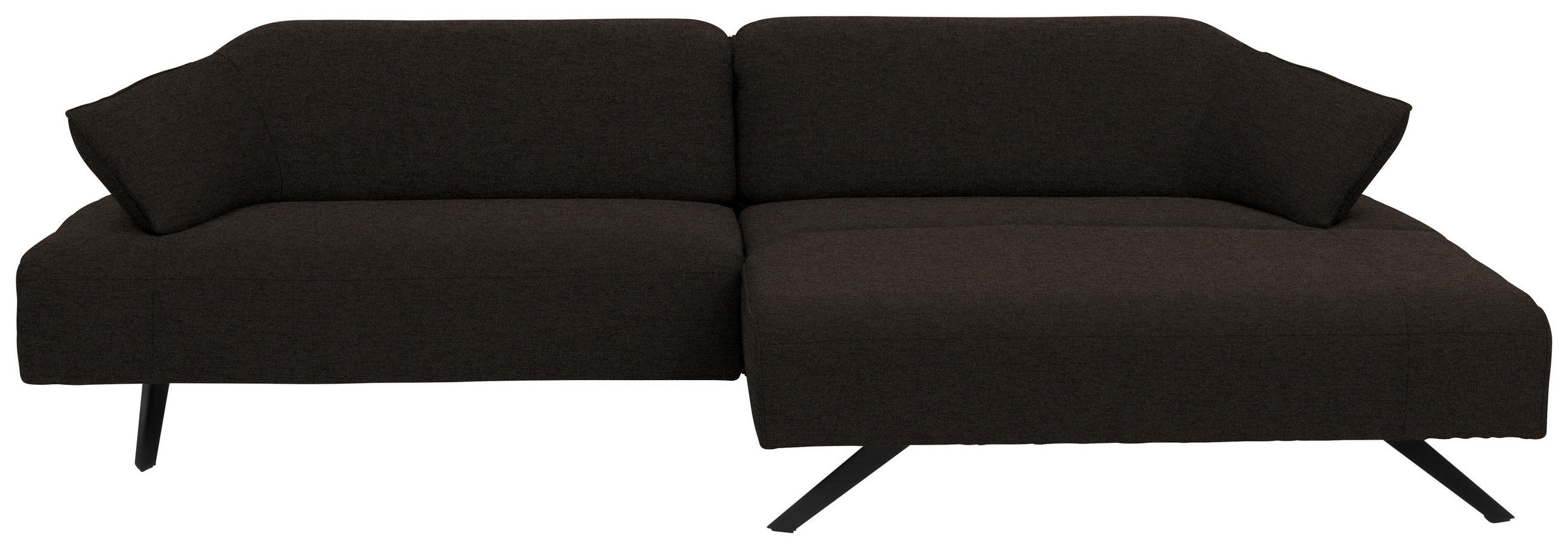 ECKSOFA in Struktur Dunkelbraun  - Anthrazit/Dunkelbraun, Design, Textil/Metall (276/165cm) - Himolla
