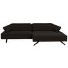 ECKSOFA in Struktur Dunkelbraun  - Anthrazit/Dunkelbraun, Design, Textil/Metall (276/165cm) - Himolla
