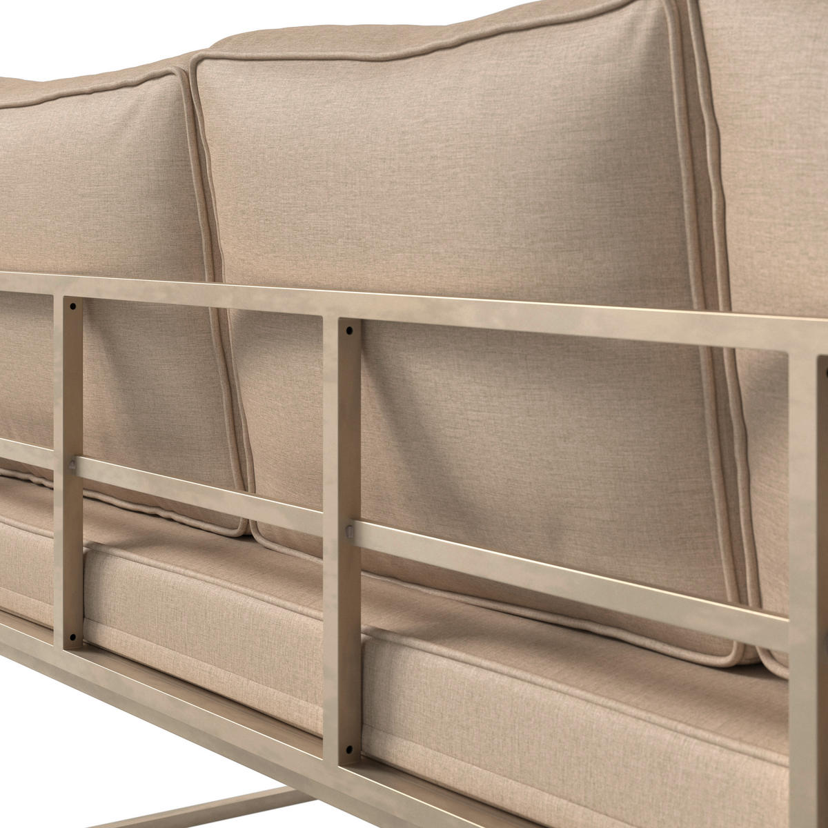 VRTNA LOUNGE GARNITURA jeklo  - bež, Moderno, kovina/umetna masa (75/75/64.5cm) - Ambia Garden