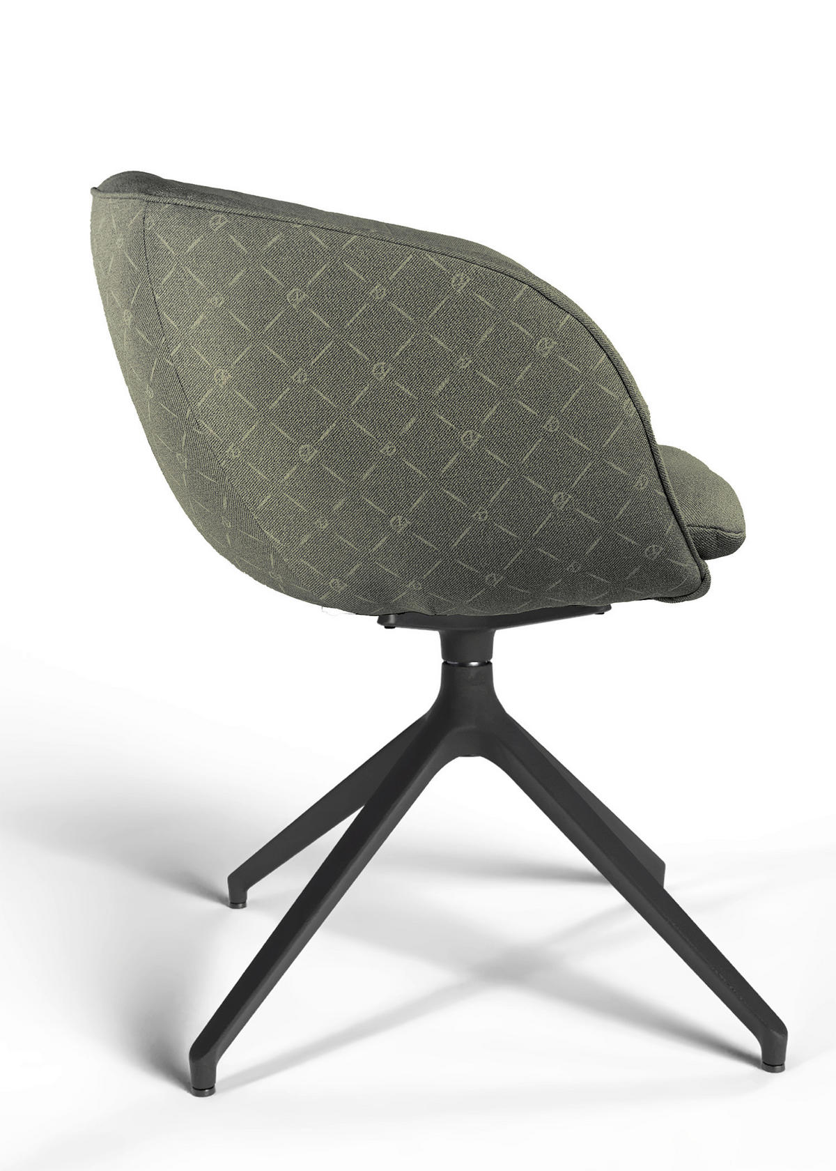 ARMLEHNSTUHL  Beinauswahl, Sitzfläche 360° drehbar, Stoff-/Lederauswahl Jacquard  Olivgrün  - Schwarz/Olivgrün, Design, Textil/Metall (62/81/63cm) - Dieter Knoll
