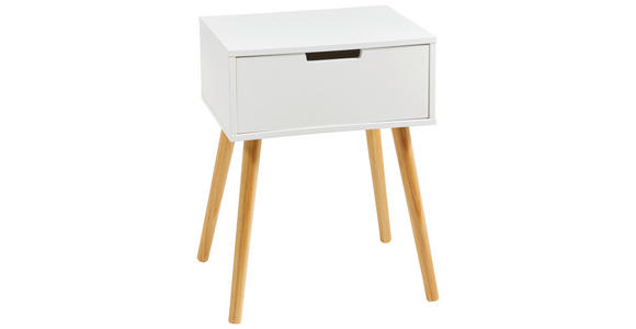 NACHTSCHRANK Kiefer massiv - Weiß/Naturfarben, Design, Holz/Holzwerkstoff (30/40/52cm) - Xora