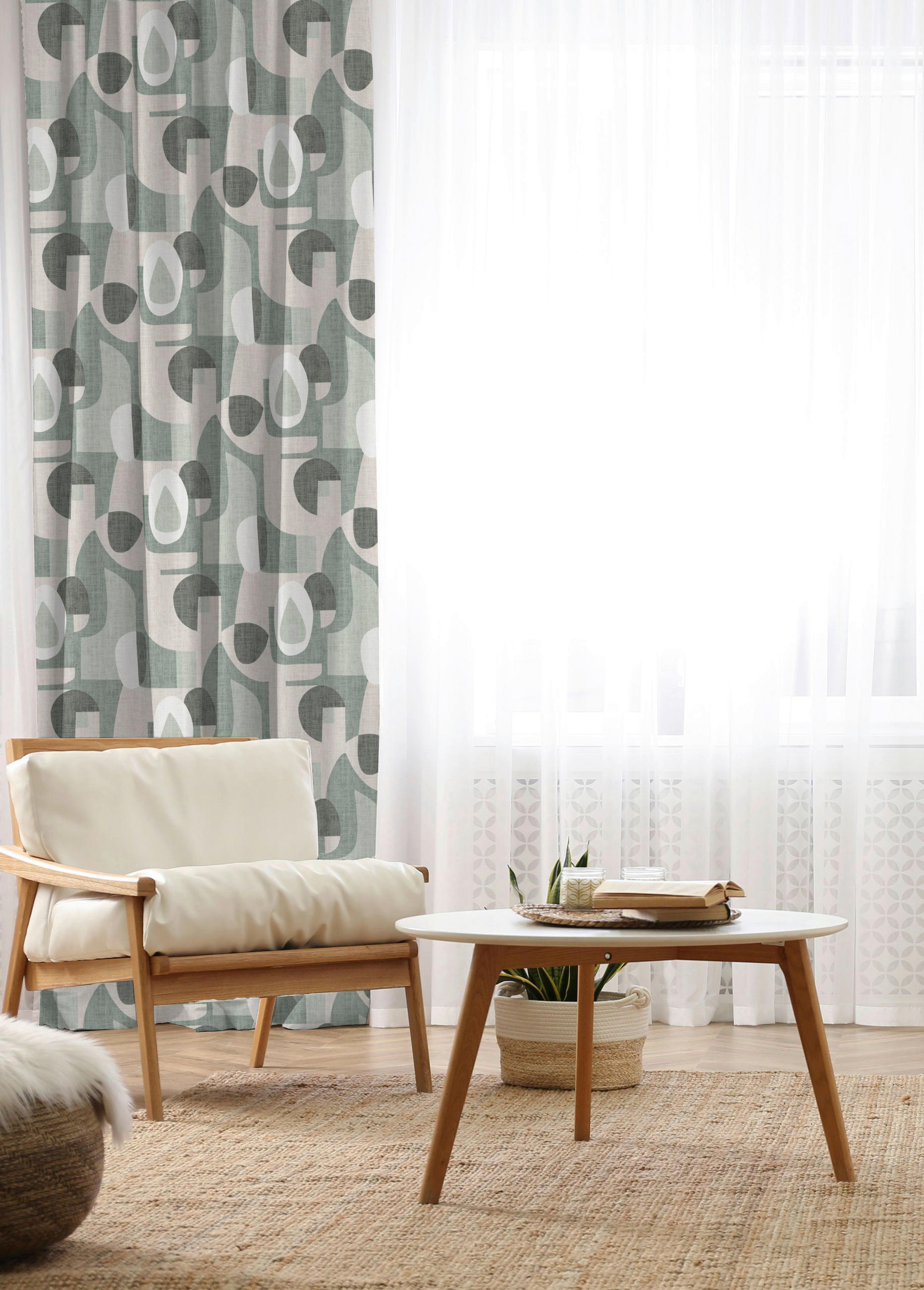 VORHANGSTOFF per lfm Verdunkelung  - Salbeigrün, Basics, Textil (140cm) - Esposa