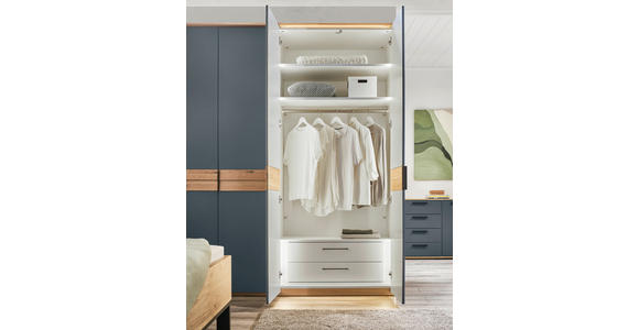 DREHTÜRENSCHRANK 299,2/229,4/59,5 cm,  in Blau, Eichefarben, 6-türig  - Blau/Eichefarben, Design, Holzwerkstoff/Metall (299,2/229,4/59,5cm) - Dieter Knoll