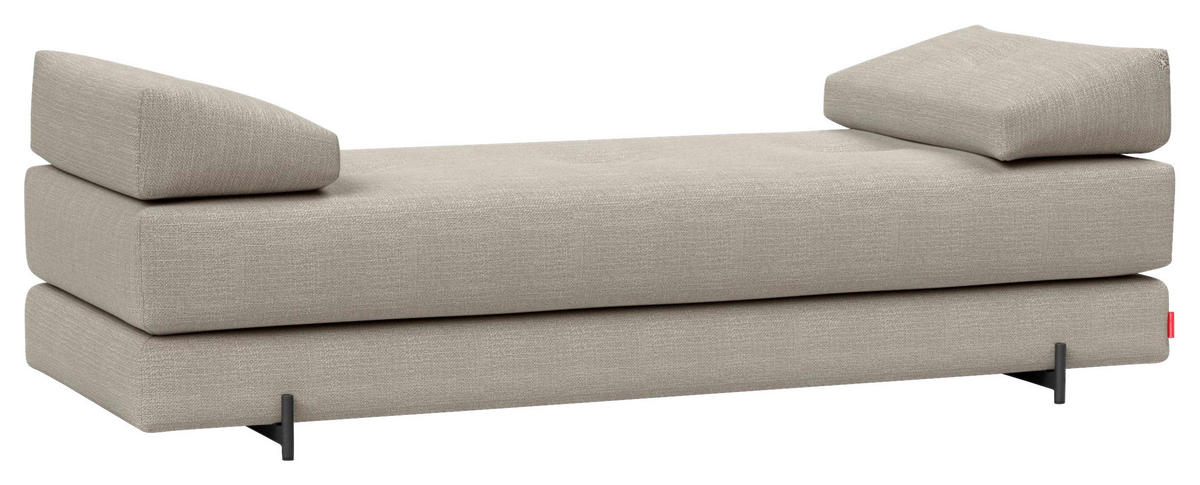 SCHLAFSOFA Flachgewebe Naturfarben  - Schwarz/Naturfarben, Design, Textil/Metall (200/82/84cm) - Innovation