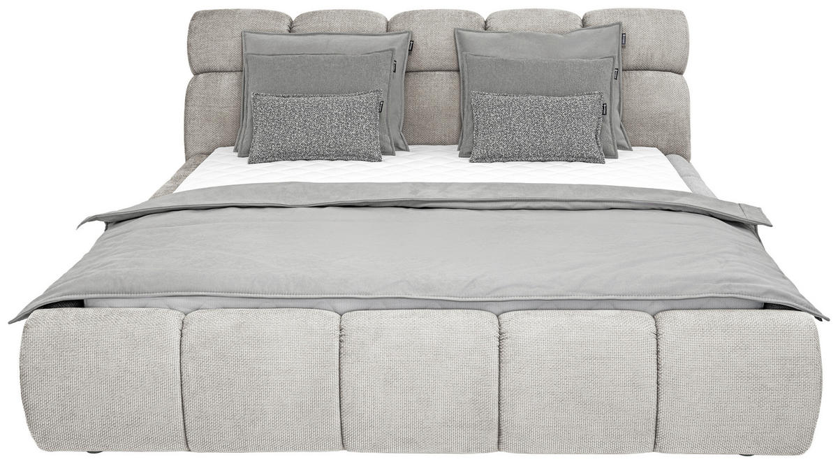 POLSTERBETT 180/200 cm,  in Beige,  - Beige/Schwarz, Design, Kunststoff/Textil (180/200cm) - Esposa