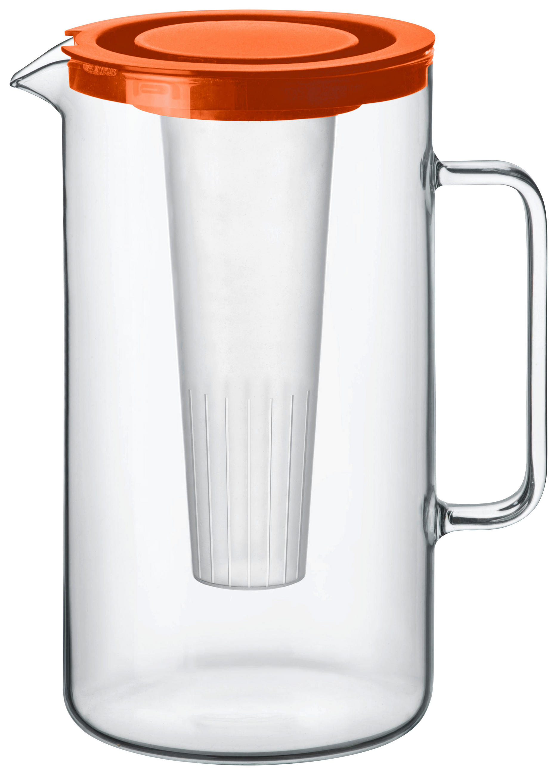 SKLENĚNÝ DŽBÁN  2,5 l  - průhledné/červená, Basics, plast/sklo (17,6/25,2cm) - Bohemia