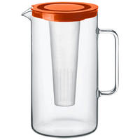 STAKLENI VRČ    2,5 l      - prozirno/crvena, Basics, staklo/plastika (17,6/25,2cm) - Bohemia