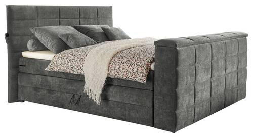 BOXSPRING-ÁGY 180/200 cm  szürke  - szürke, Konventionell, textil (180/200cm) - Carryhome