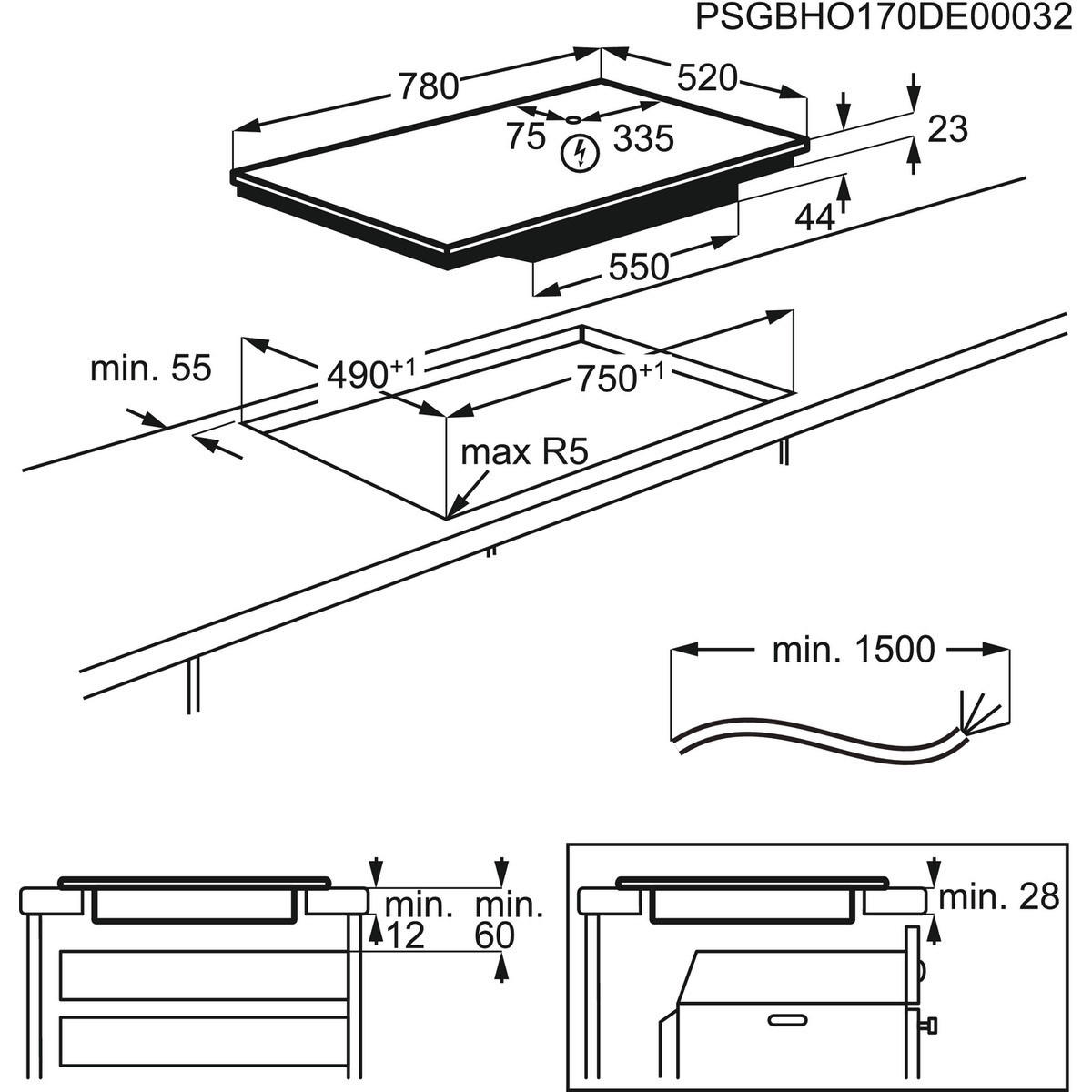 PLOČA EIP8146 - crna, Design, staklo (78/4,4/52cm) - Electrolux