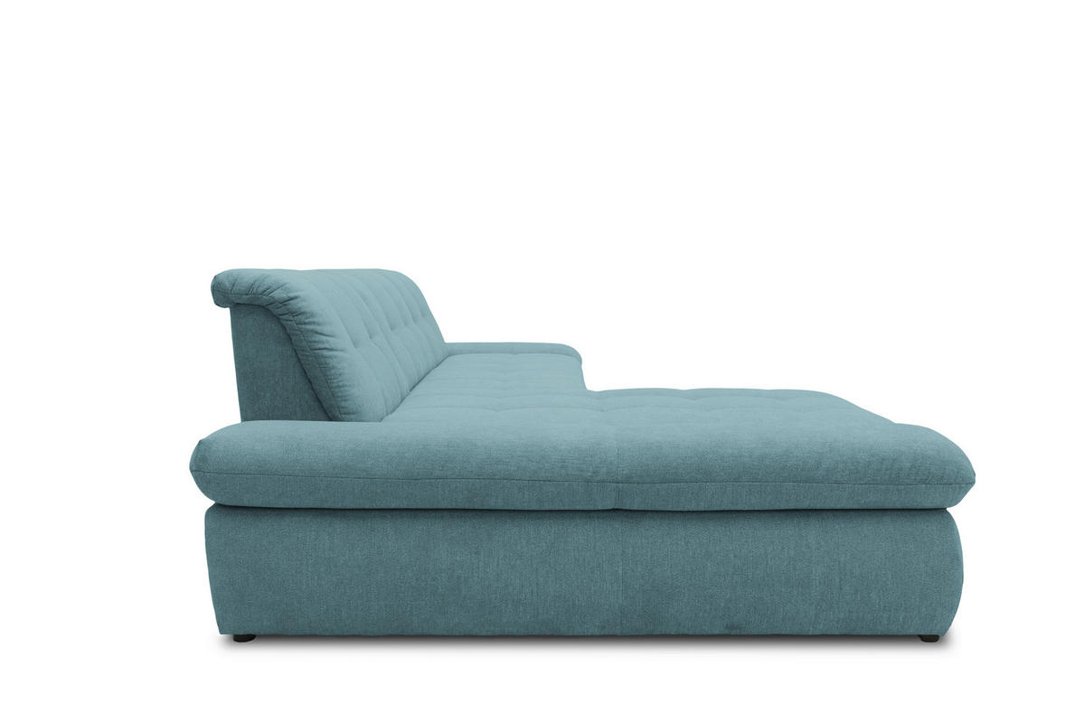 ECKSOFA Petrol Mikrofaser  - Chromfarben/Petrol, KONVENTIONELL, Textil/Metall (172/300cm) - MID.YOU