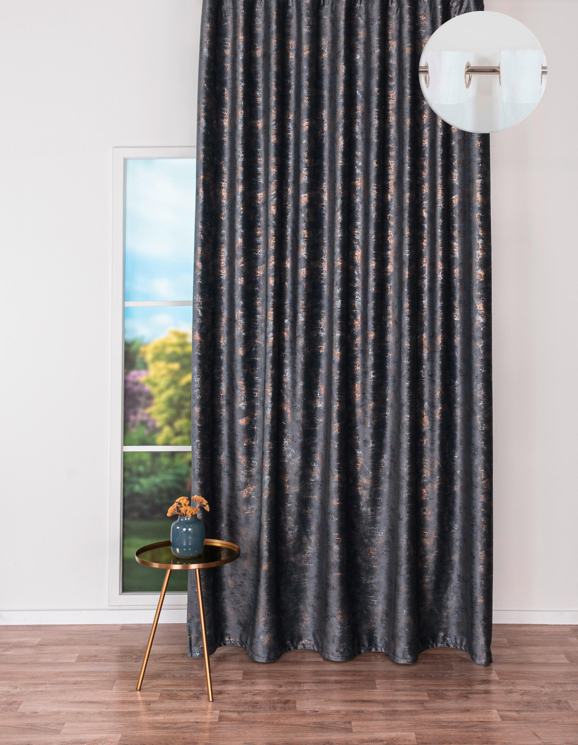 DRAPERIE CONFECțIONATĂ black-out (nu permite trecerea luminii)  - gri, Basics, textil (24/31/4cm)