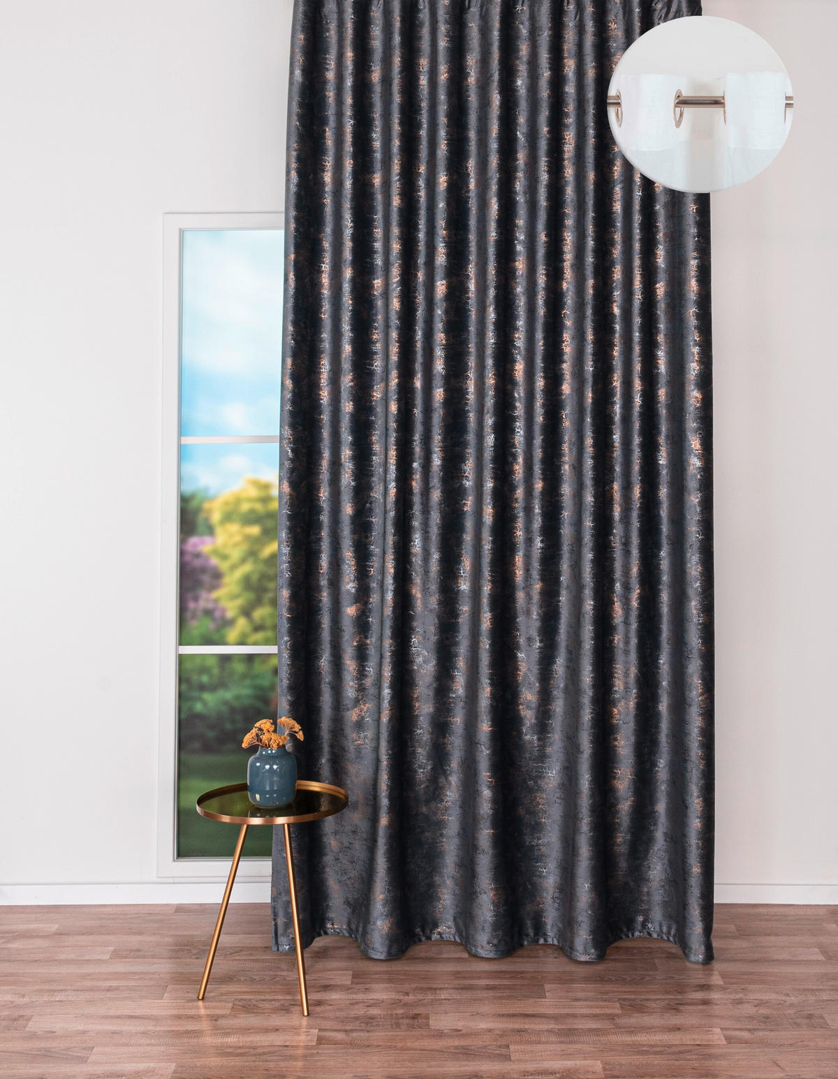 DRAPERIE CONFECțIONATĂ black-out (nu permite trecerea luminii)  - gri, Basics, textil (24/31/4cm)
