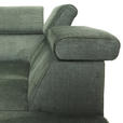 ECKSOFA Dunkelgrün Flachgewebe Rücken echt, Kopfteilverstellung, Sitzvorzug  - Dunkelgrün/Schwarz, MODERN, Textil/Metall (258/210cm) - Landscape