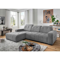 ECKSOFA Vicari Dunkelgrau Chenille  - Dunkelgrau/Schwarz, MODERN, Textil/Metall (292/185cm) - Livetastic