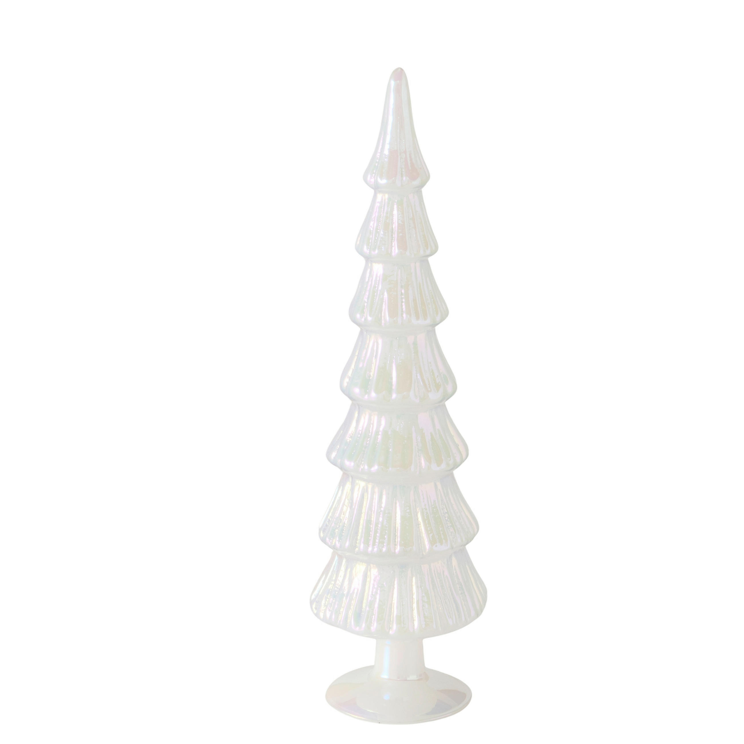 DEKOWEIHNACHTSBAUM - Weiß, LIFESTYLE, Glas (10,5/10,5/36,5cm)