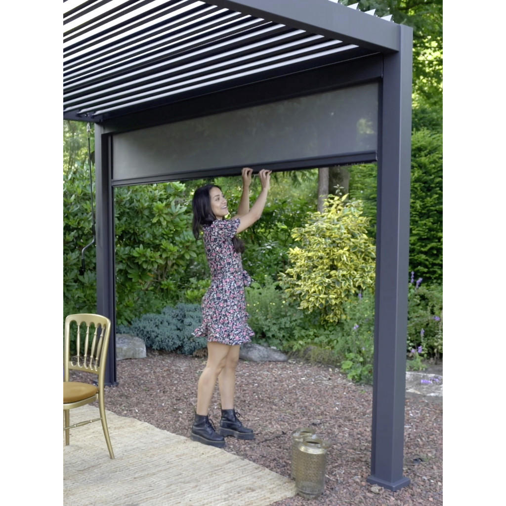 Thumbnail - Gardenson Pergola-Rollo Mirador Classic UND Deluxe, Anthrazit, Metall, 360x250x10 cm, Sonnen- & Sichtschutz, Pavillons &...