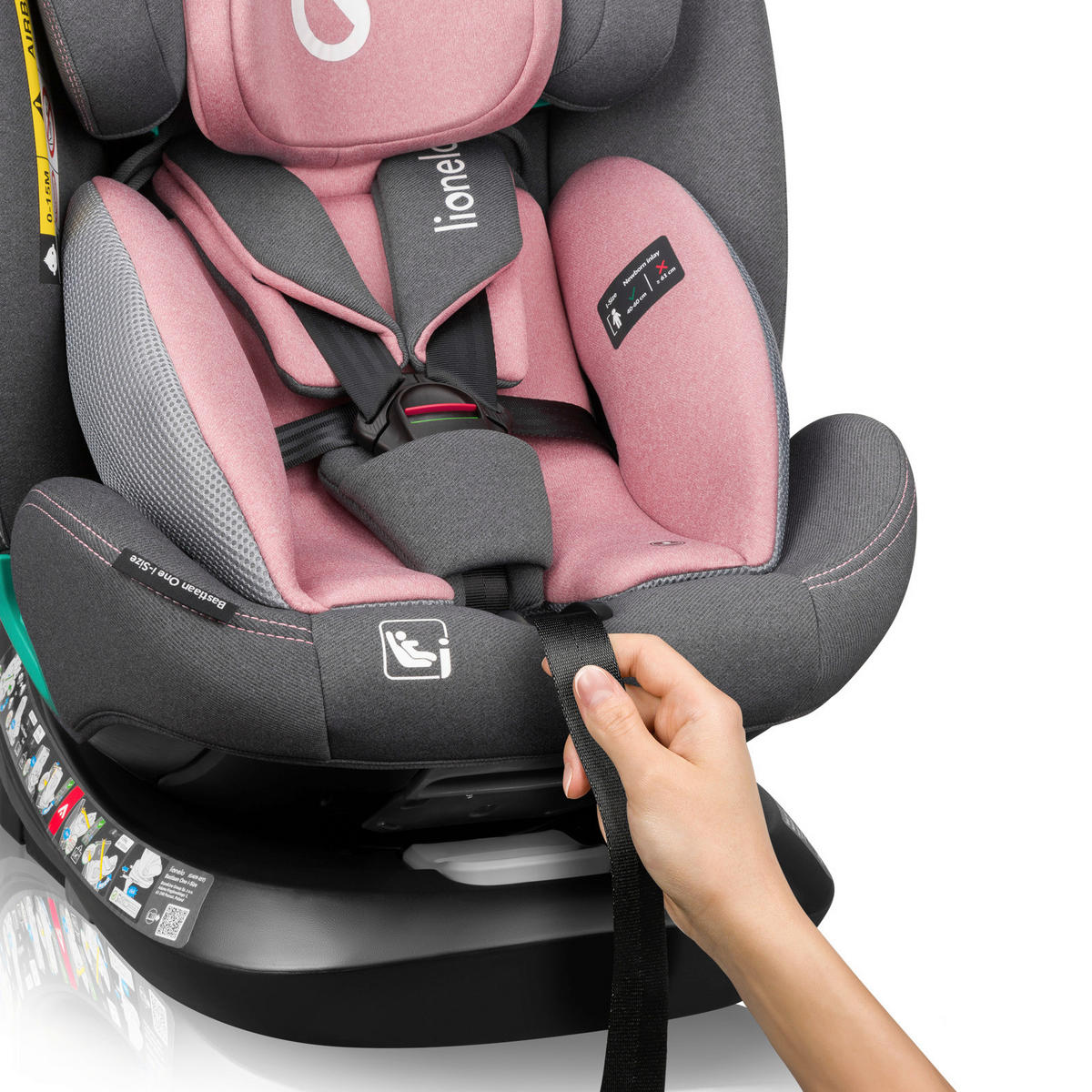 KINDERAUTOSITZ Bastiaan One i-Size   - Pink/Grau, Basics, Kunststoff (44.5/60/81cm) - Lionelo