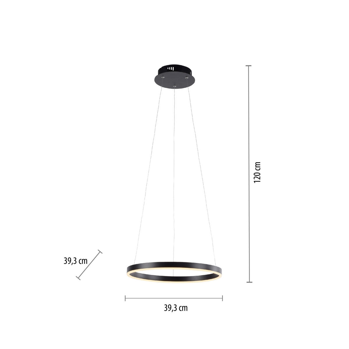 LED LUSTER  39/120 cm      - antracit, Trendi, metal/plastika (39/120cm)