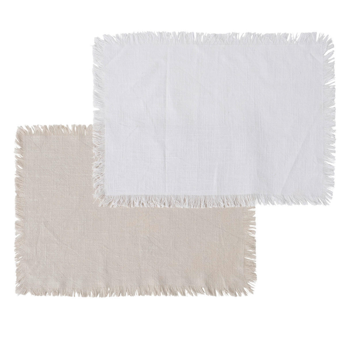TISCHSET Textil Weiss, Beige 38/52 cm  - Weiss/Beige, Basics, Textil (38/52cm) - Ambia Home