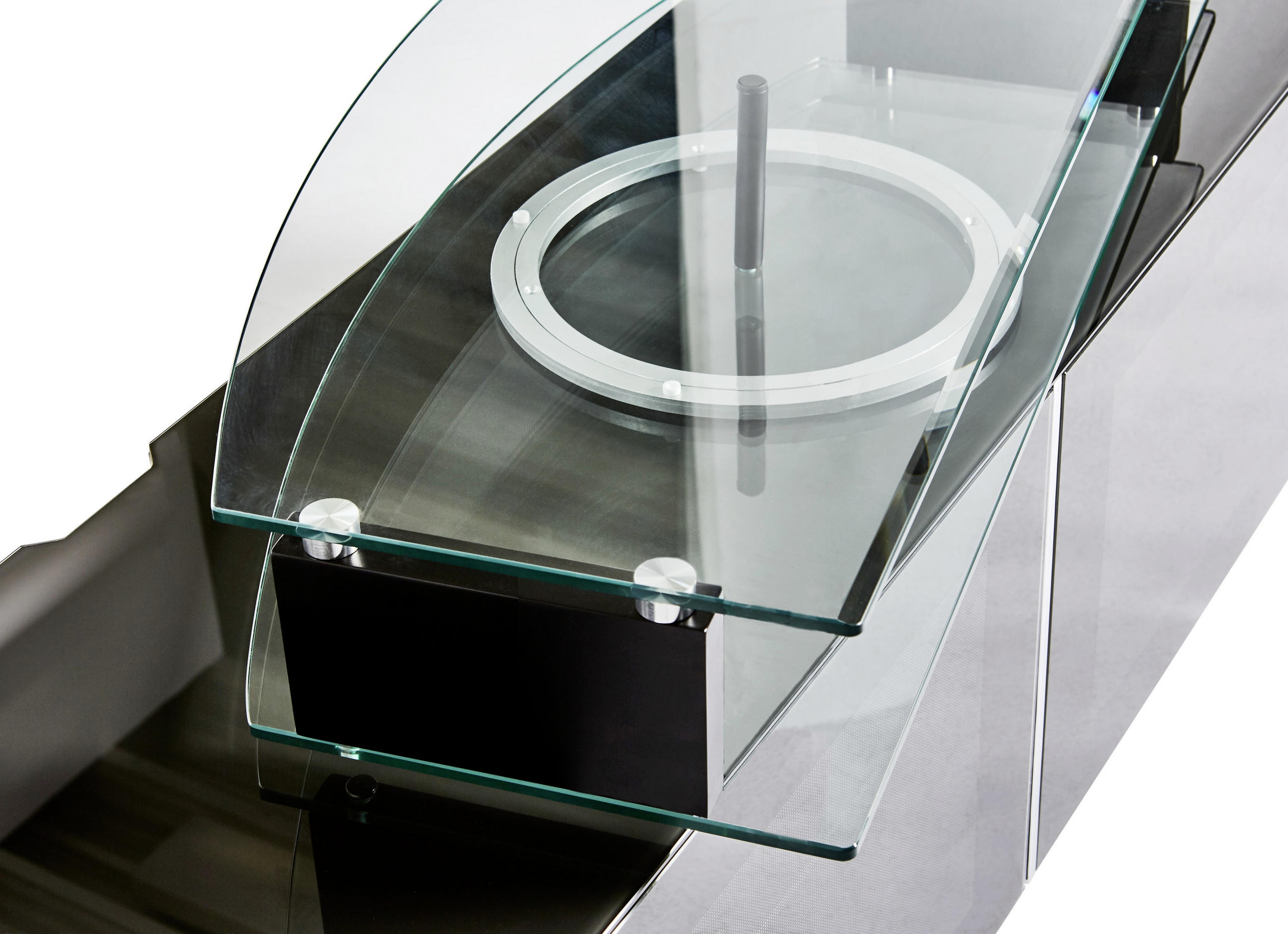 TV-AUFSATZ in Klar, Schwarz  - Klar/Schwarz, Design, Glas/Holzwerkstoff (90/15/38cm)