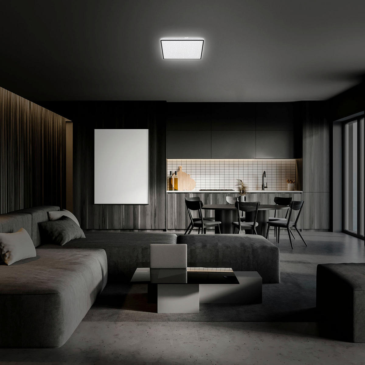 LED PLAFONJERA - crna, Osnovno, metal/plastika (27/27/4,5cm)