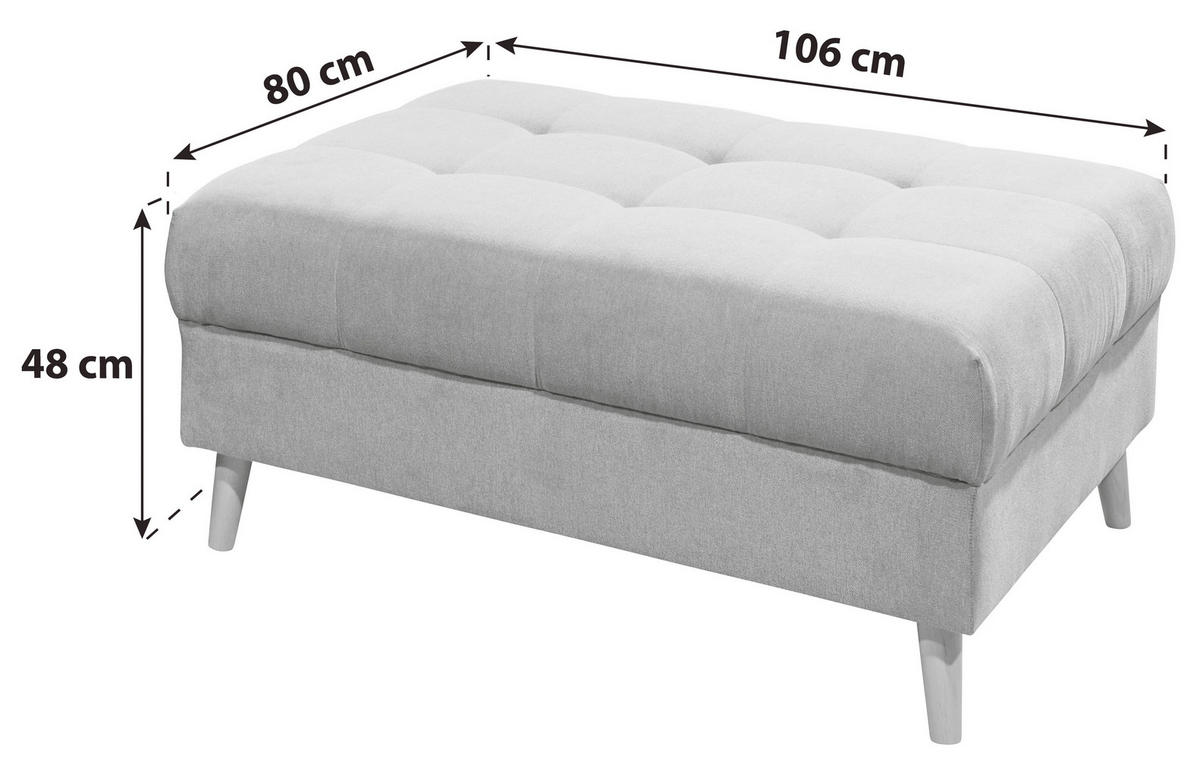 TABURET, textil, kompozitní dřevo, 106/48/80 cm - barvy borovice/světle šedá, Konvenční, dřevo/kompozitní dřevo (106/48/80cm) - MID.YOU