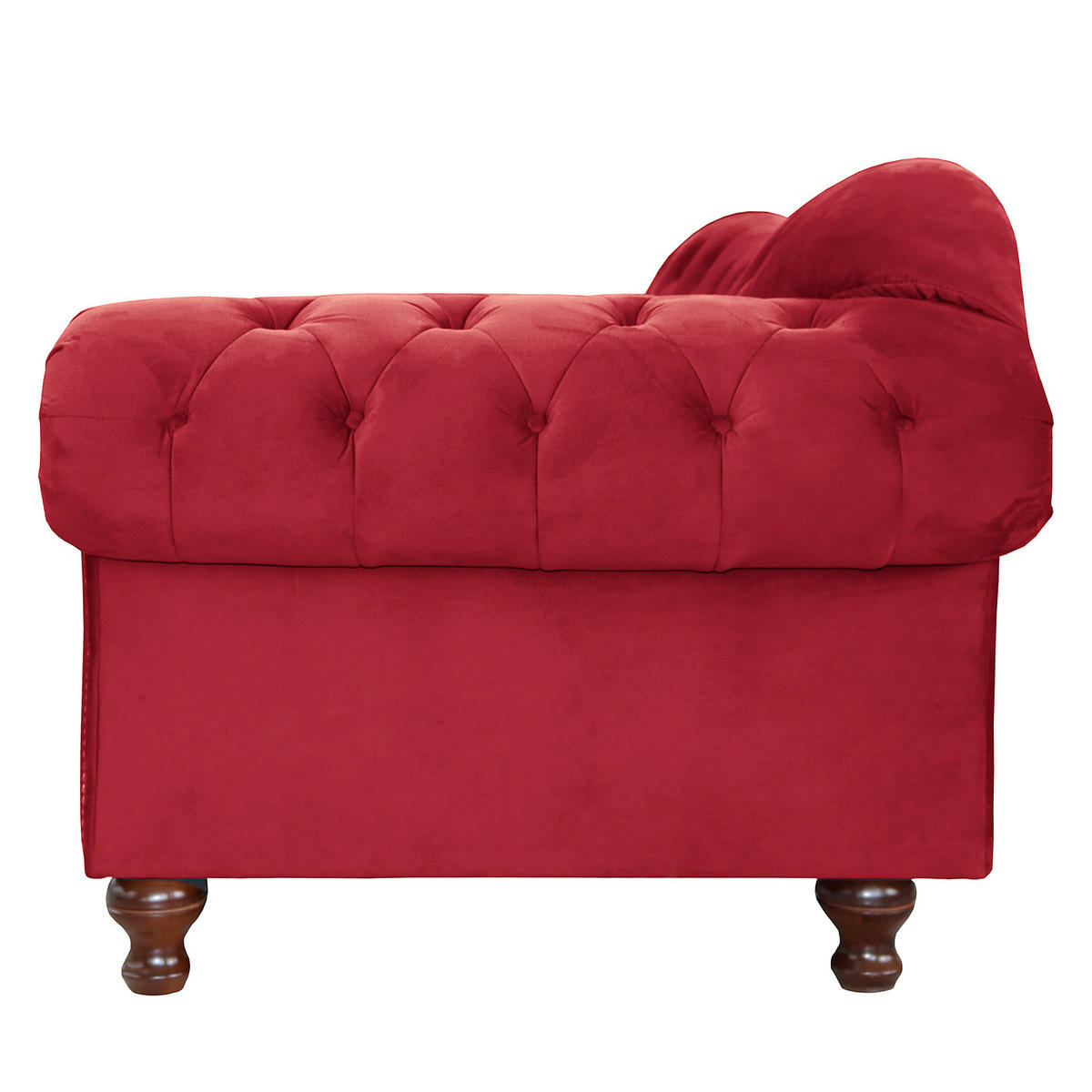 3-SITZER-SOFA SHEFFIELD Mikrofaser Rot  - Rot/Braun, Design, Holz/Textil (230/92/90cm) - P & B