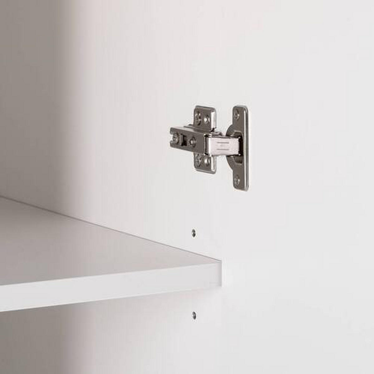 DREHTÜRENSCHRANK 154/200/60 cm,  in Weiß, Eichefarben, 3-türig  - Chromfarben/Eichefarben, Design, Holz/Holzwerkstoff (154/200/60cm) - home24