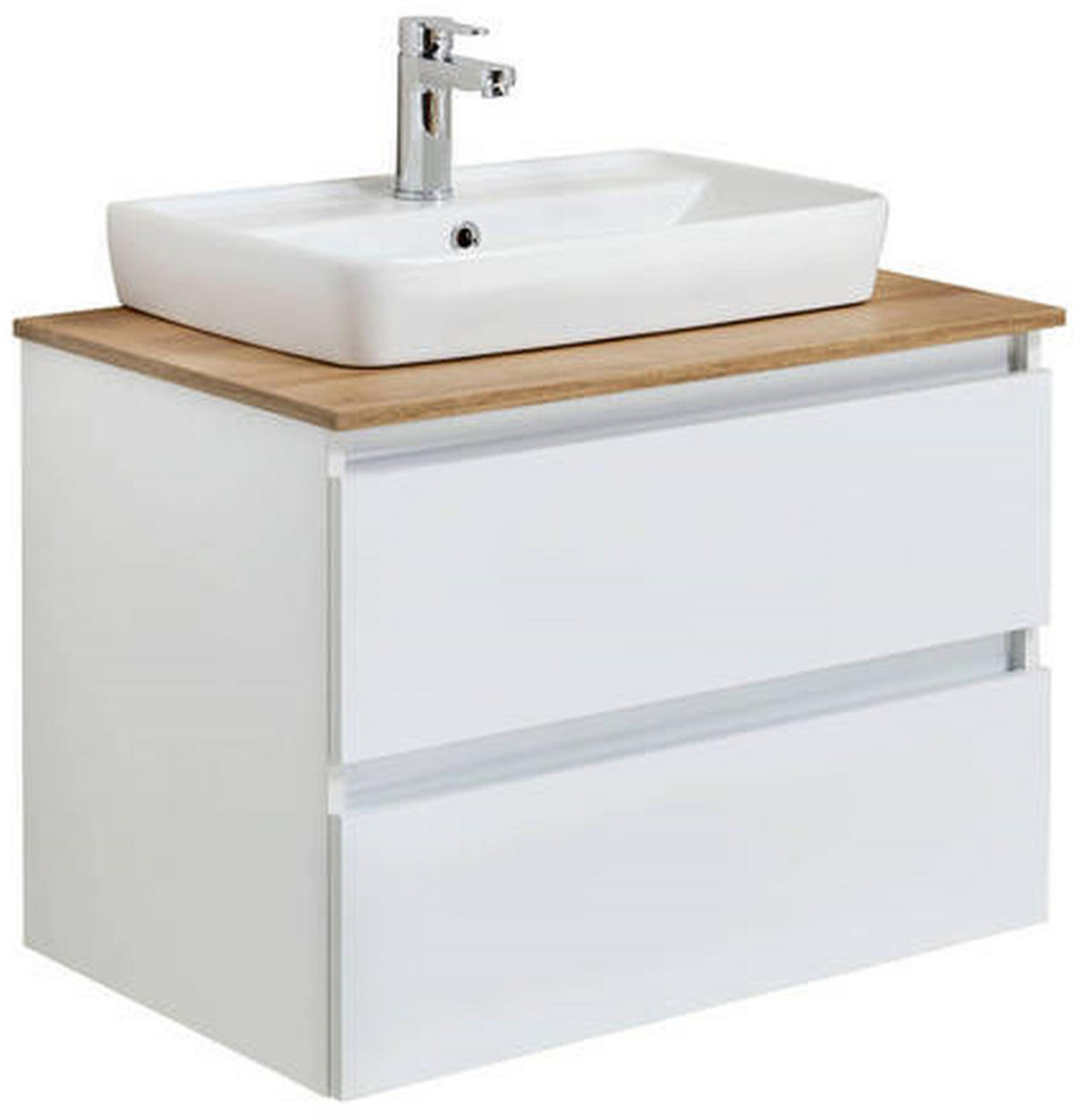 UMIVAL. ENOTA Z UMIVALNIKOM  - barve hrasta/bela, Konvencionalno, leseni material/keramika (78cm) - Pelipal