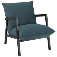 SESSEL Mikrofaser Petrol    - Wengefarben/Petrol, Design, Holz/Textil (63/76/80cm) - Carryhome