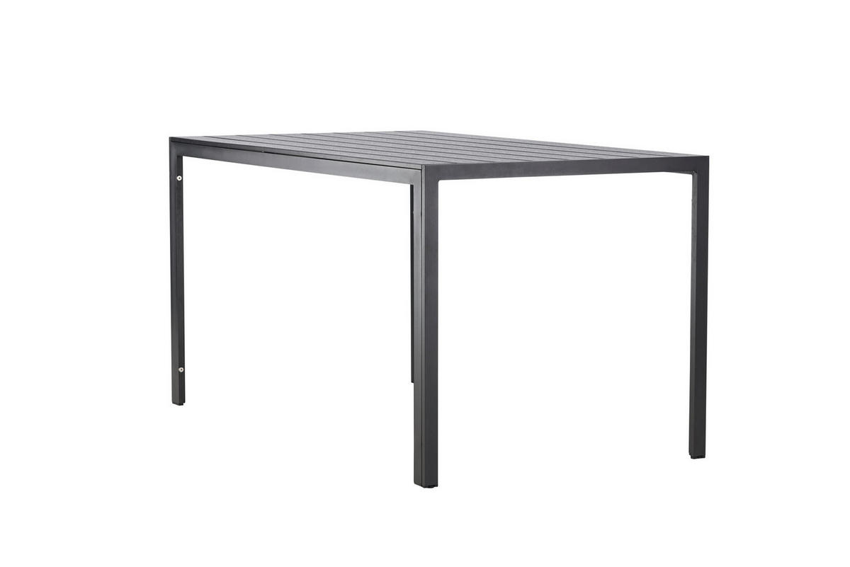 GARTENTISCH Metall, Kunststoff Schwarz rechteckig  - Schwarz, MODERN, Kunststoff/Metall (140/80/74cm) - Gardenson