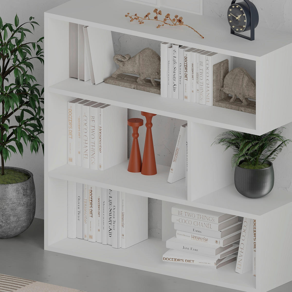 BOKHYLLA i 94/89/30 cm vit  - vit, Design, trämaterial (94/89/30cm) - Livetastic