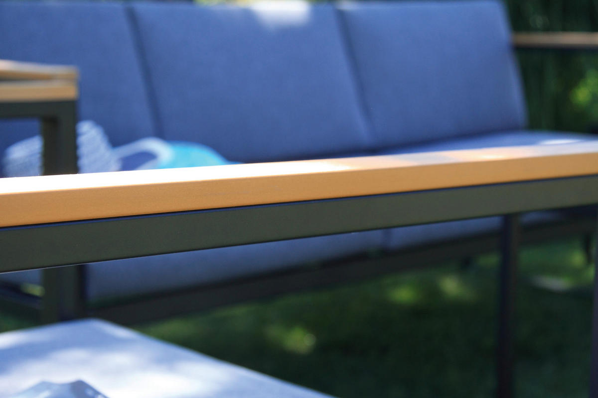 LOUNGEGARNITUR   Stahl  - Anthrazit, Basics, Textil/Metall - Acamp