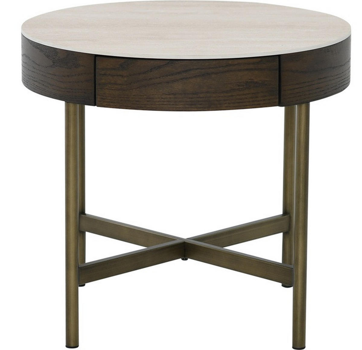 SOFFBORD i trä, metall, sten, keramik 55/55/50 cm  - bronsfärgad/sandfärgad, Design, metall/trä (55/55/50cm) - Best Price