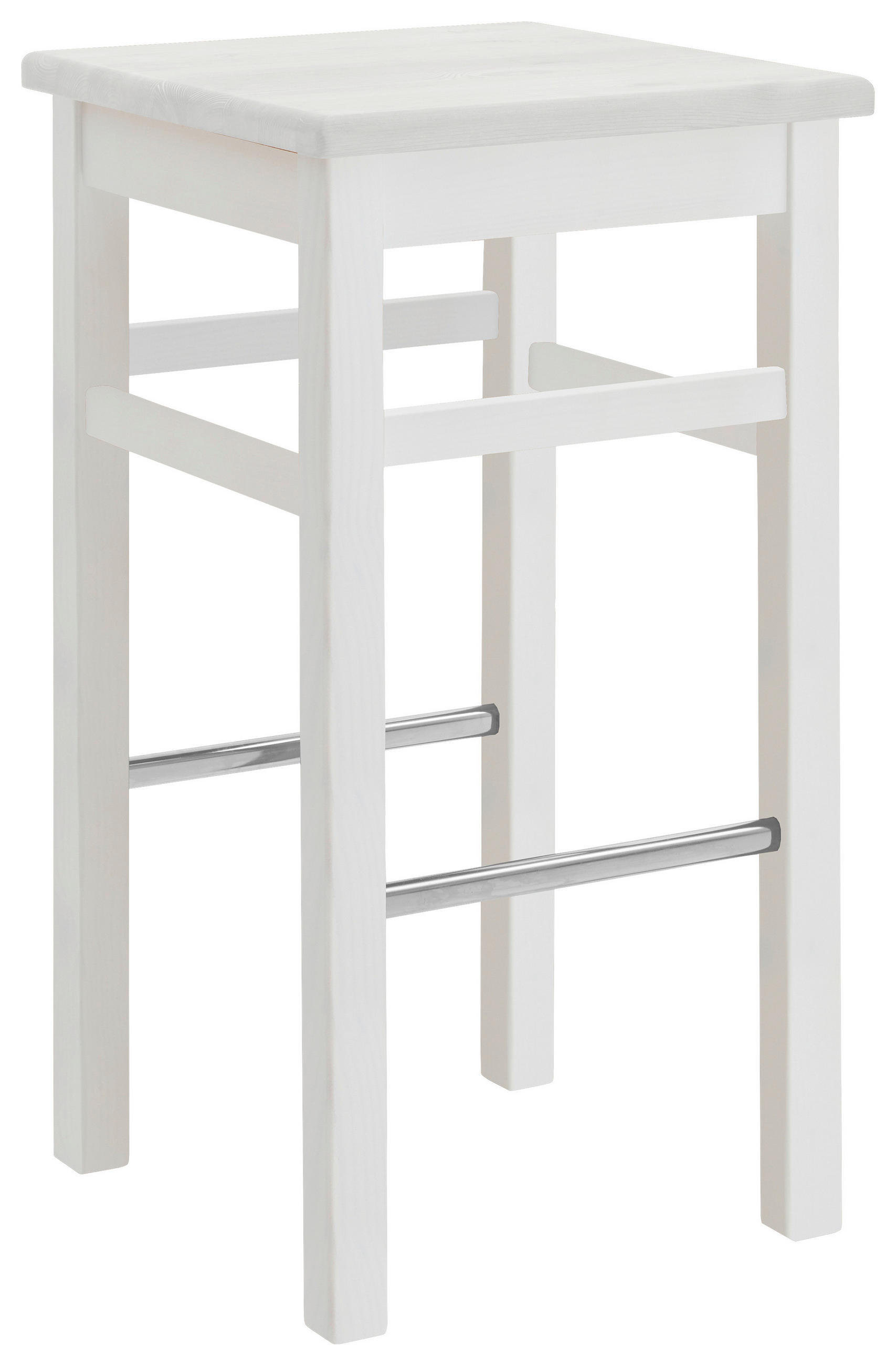 BARHOCKER Weiß Kiefer massiv  - Weiß, ROMANTIK / LANDHAUS, Holz (41/74,5/41cm) - Boxxx