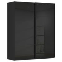 SCHWEBETÜRENSCHRANK 162/223/68 cm,  in Schwarz, 2 Tür(en)  - Schwarz, KONVENTIONELL, Glas/Holzwerkstoff (162/223/68cm) - Novel