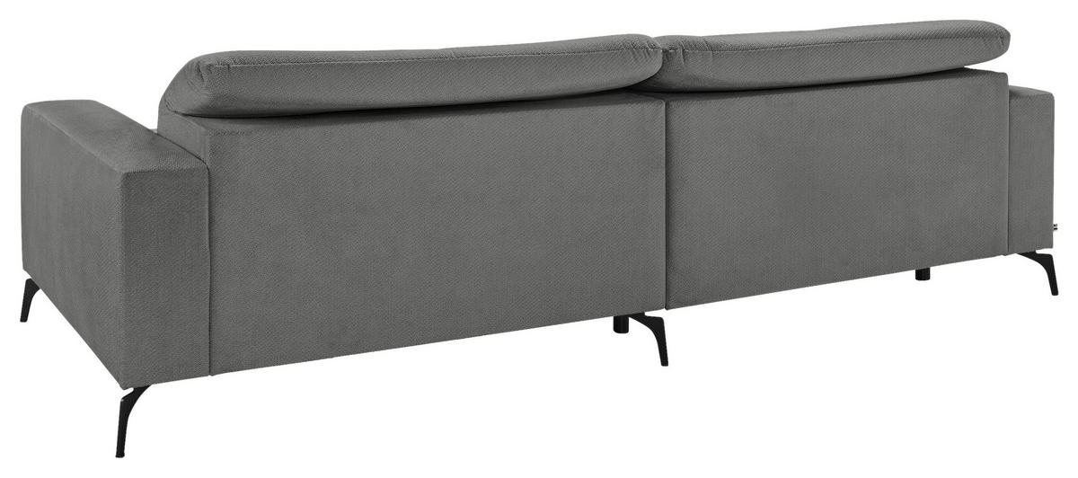 ECKSOFA Dunkelgrau Webstoff  - Dunkelgrau/Schwarz, KONVENTIONELL, Textil/Metall (285/180cm) - SetOne by Musterring