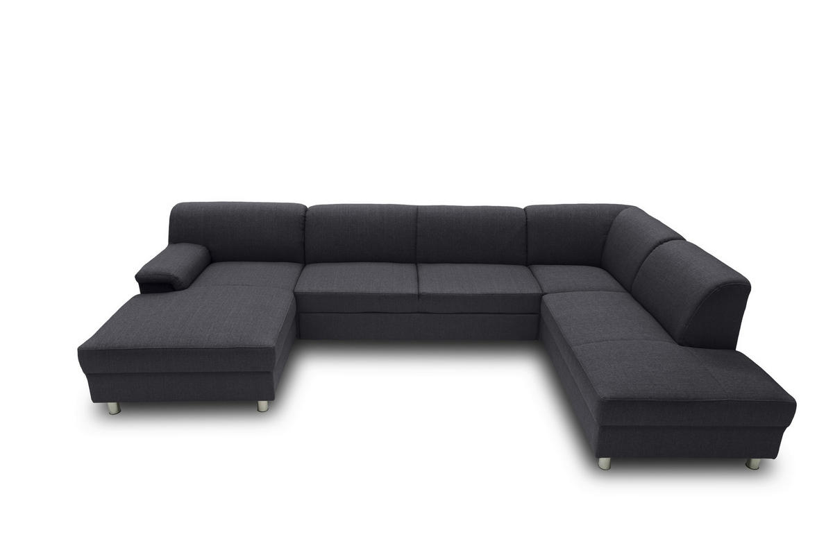 WOHNLANDSCHAFT Schlammfarben Webstoff  - Chromfarben/Schlammfarben, KONVENTIONELL, Textil/Metall (150/308/194cm) - MID.YOU