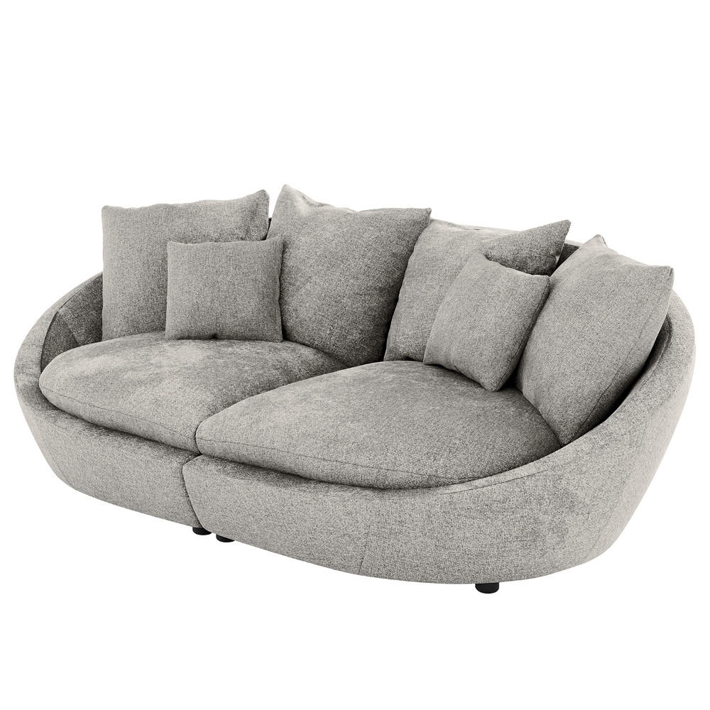 BIGSOFA in Chenille Dunkelgrau  - Dunkelgrau/Schwarz, Modern, Kunststoff/Textil (280/87/131cm) - Trendmanufaktur