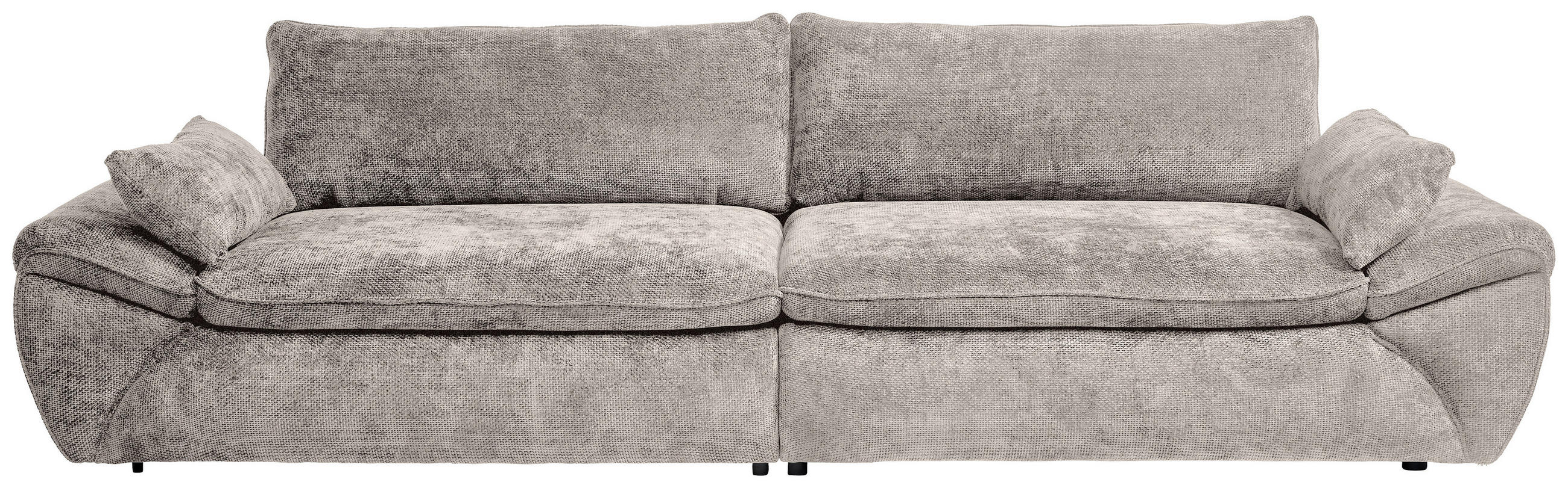 BIGSOFA Struktur Hellgrau  - Hellgrau/Schwarz, KONVENTIONELL, Kunststoff/Textil (302/80/120cm) - Hom`in